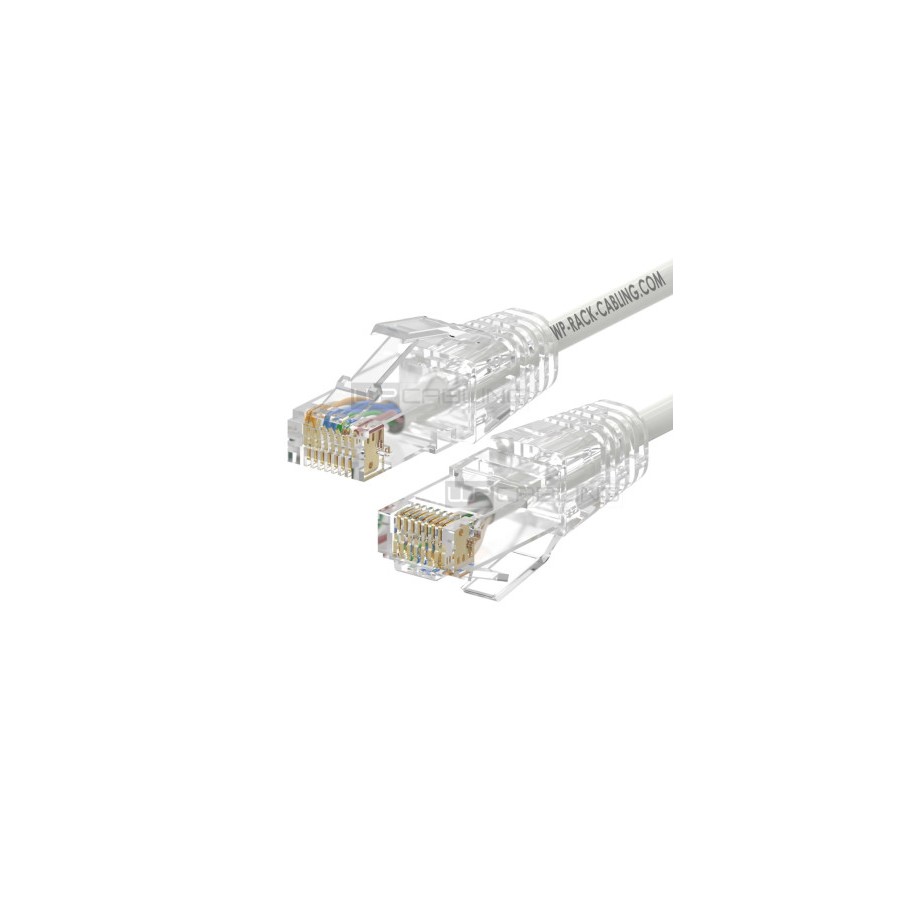 40255-WP CAT 6A U-UTP SLIM PATCH CABLE LENGTH 3 M, AWG 28/7, CU, LS0H, 50U GOLD-PLATED PINS, COLOR WHITE