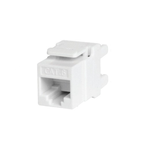 40283-WP UTP CAT. 6 KEYSTONE JACK, DUAL IDC TYPE, 180 DEGREE, WHITE COLOR WITH DUST COVER