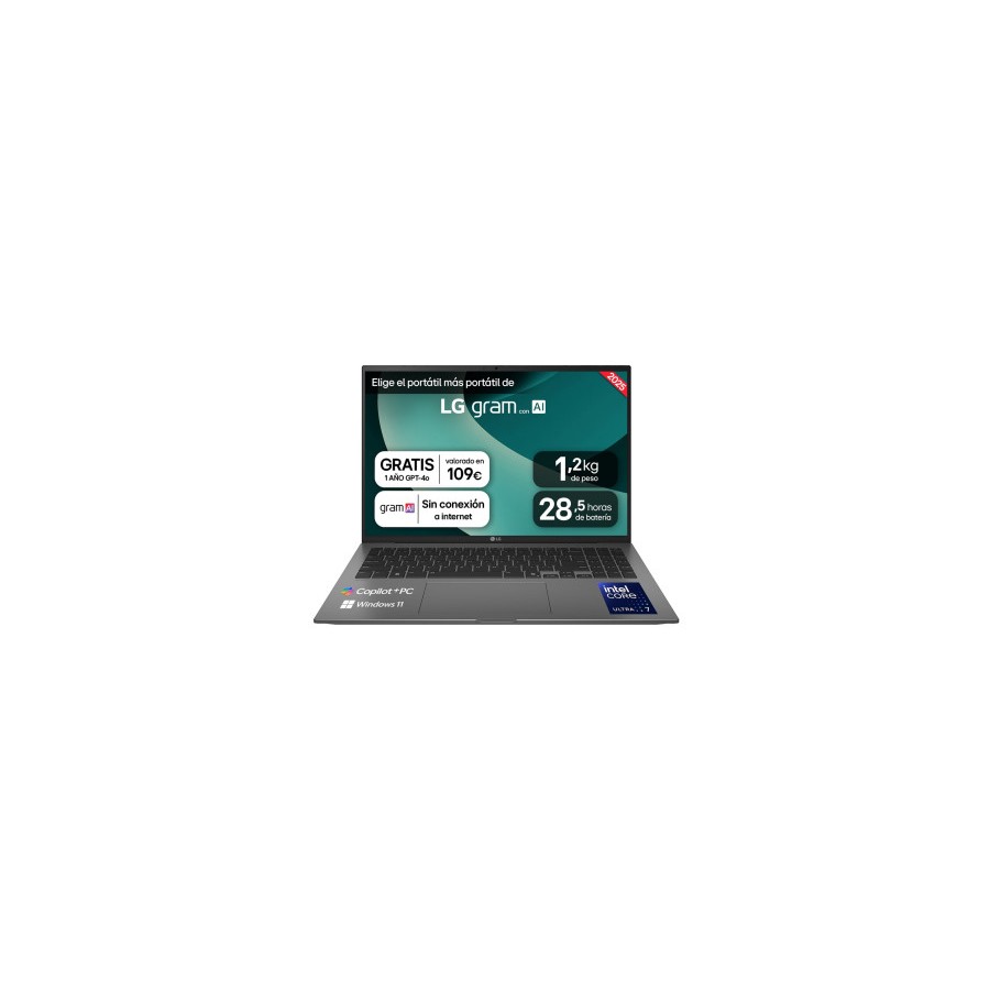 40340-LG Gram 16Z90TL-G.AU88B ordenador portatil Intel Core Ultra 7 258V Portatil 40,6 cm (16") WQXGA 32 GB LPDDR5x-SDRA