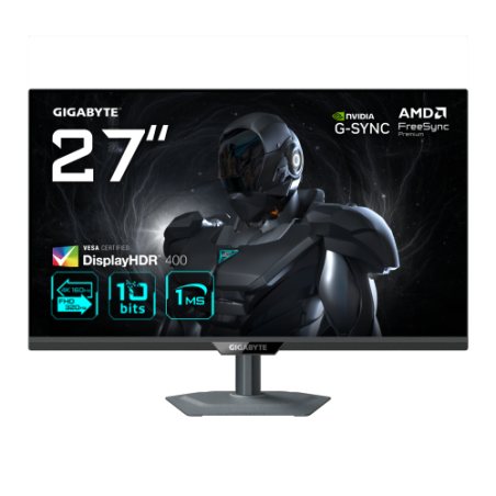40473-MONITOR GIGABYTE 27" G27Q20,SS IPS,2560X1440 (QHD),16:9,0.5MS,IPS,1000:1,210HZ,2HDMI+1DP+1USB2.0+1 TYPE C,AJUSTABL