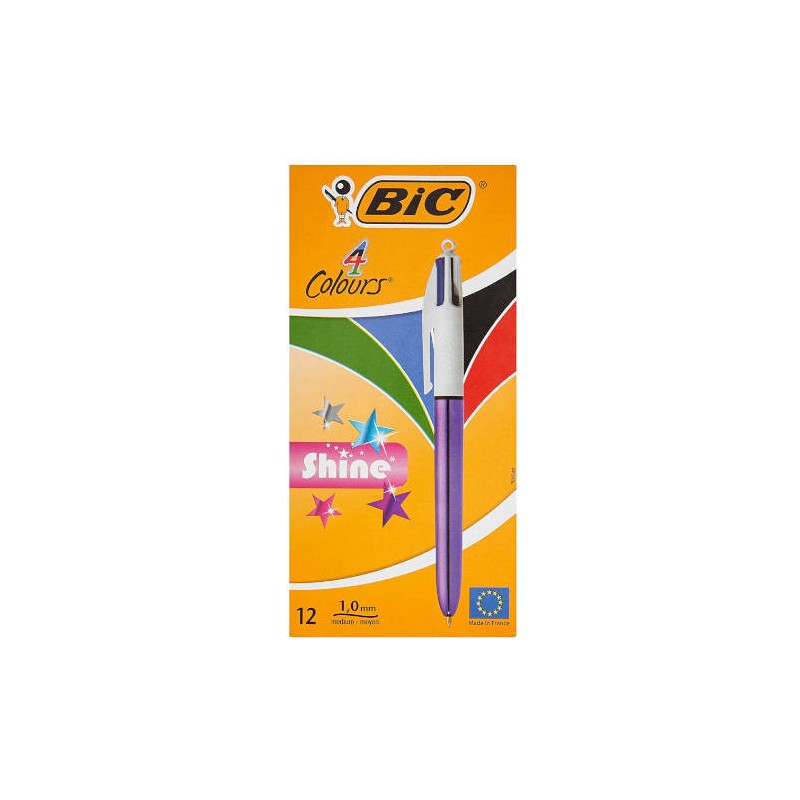 4085-BOLIGRAFO DE 4 COLORES SHINE 1MM CON CUERPO PURPURA METALICO BIC 982876 4085-BOLIGRAFO DE 4 COLORES SHINE 1MM CON CUERPO PURPURA METALICO BIC 982876