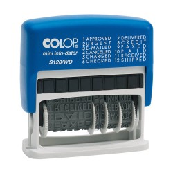 4101-SELLO DE ENTINAJE S 120/WD FORMULA/FECHA 4MM ESPANOL AZUL/NEGRA COLOP 105001