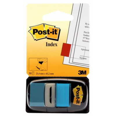 PACK 12 DISPENSADORES DE 50 UNIDADES INDEX AZUL BRILLO 254X431 POST IT 3M68023