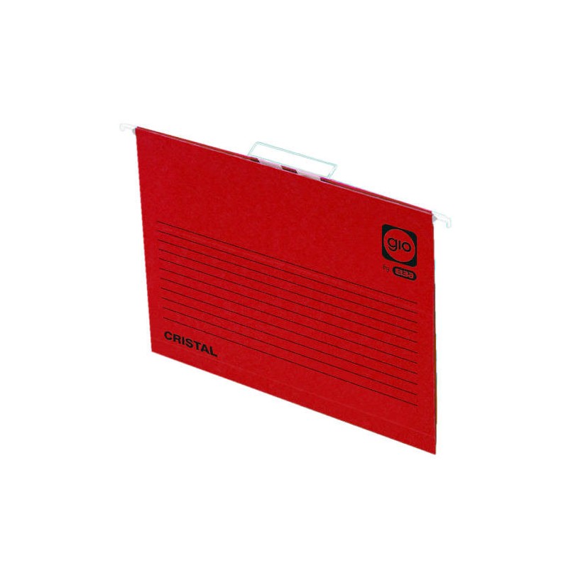 4562-CARPETA COLGANTE CAJON VISOR CORTO CRISTAL FOLIO LOMO V COLOR ROJO GIO 400021956