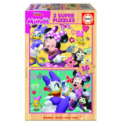 PUZZLE MADERA MINNIE HAPPY HELPERS 2X16 PIEZAS EDUCA BORRAS