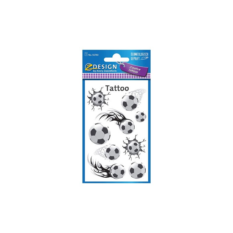 4837-SOBRE CON 1 HOJA 76X120MM Y 9 PEGATINAS TATOO BALONES AVERY 56740