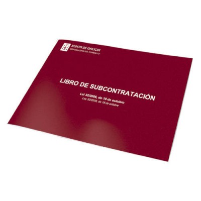 LIBRO DE SUBCONTRATACION GALLEGO CASTELLANO A4 APAISADO 10 HOJAS NUMERADAS DOHE 09991