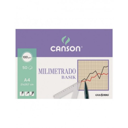 4890-BLOC 50 HOJAS MILIMETRADAS A4 100G GUARRO CANSON C200402861