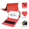 5087-SUBBLIM Funda con Teclado Micro USB - USB C KEYTAB PRO USB 10,1" Red
