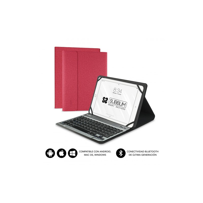 5094-SUBBLIM Funda con Teclado KEYTAB PRO BLUETOOTH 10,1" Red 5094-SUBBLIM Funda con Teclado KEYTAB PRO BLUETOOTH 10,1" Red