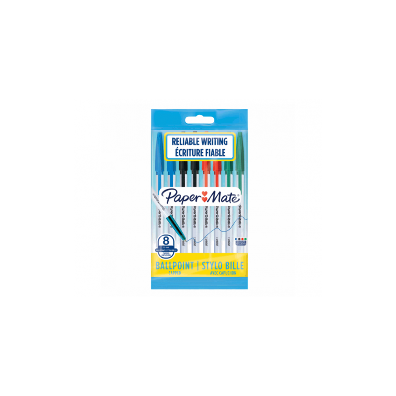 5125-BLISTER 8 BOLIGRAFOS PM-045 (2 NEGRO+2 AZUL+2 ROJOJ+2 VERDE)