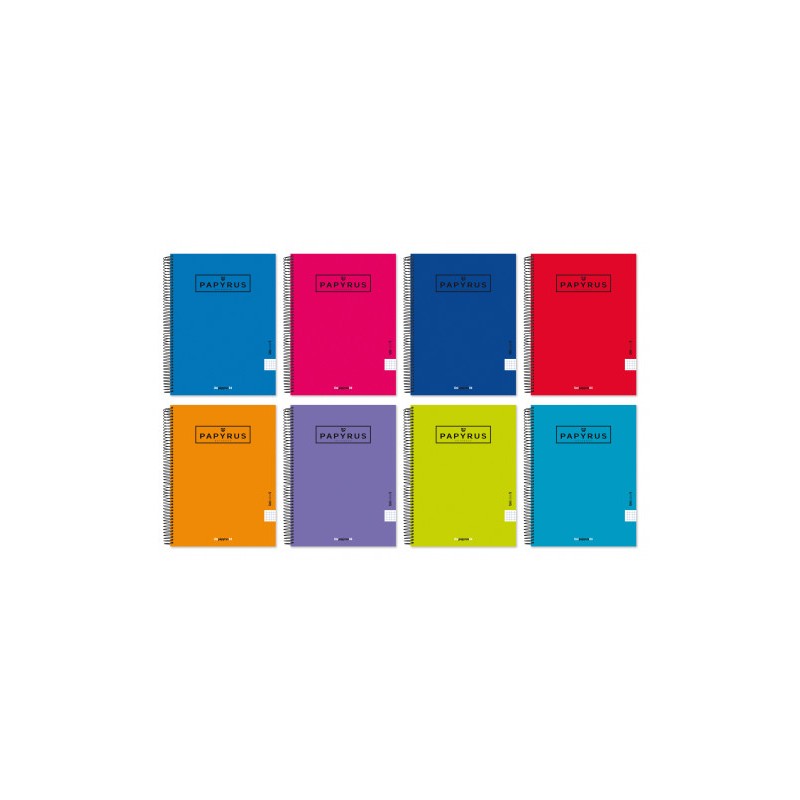 5400-CUADERNO TAPA CARTON FORRADA EXTRADURA UNICOLOR5 A4+ 120 HOJAS 90GR. 5X5 COLORES SURTIDOS PAPYRUS 88463199