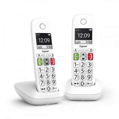 Gigaset E290 Duo Telefono DECT analogico Identificador de llamadas Blanco
