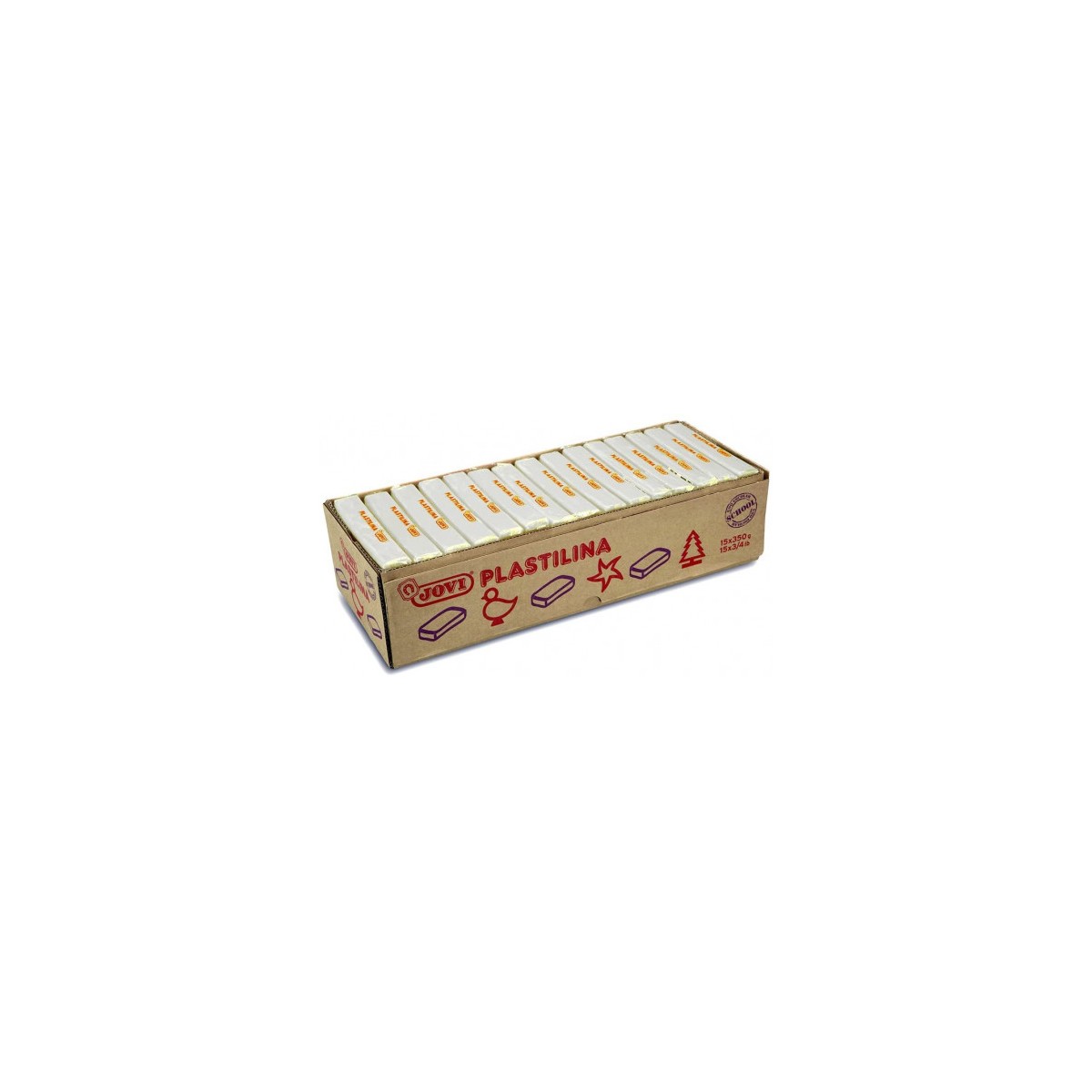 CAJA 15 PASTILLAS PLASTILINA 350 G BLANCO JOVI 7201