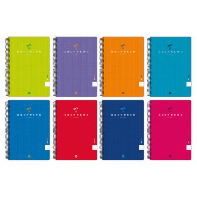 CUADERNO TAPA BLANDA UNICLASIC FOLIO 80 HOJAS 90GR 4X4 COLORES SURTIDOS GUERRERO 88440199