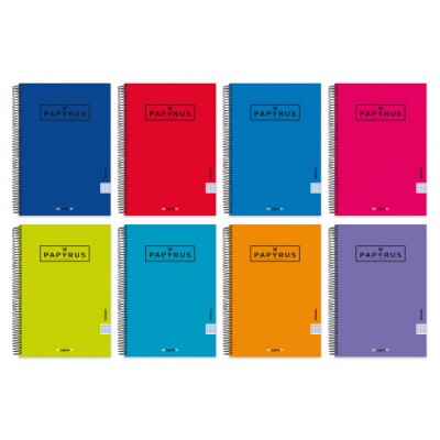 CUADERNO TAPA CARTON FORRADA EXTRADURA UNICLASIC 4º 80 HOJAS 90GR 4X4 COLORES SURTIDOS PAPYRUS 88453099