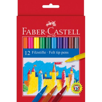 ESTUCHE CARToN 12 ROTULADORES ESCOLARES FABER CASTELL 554201