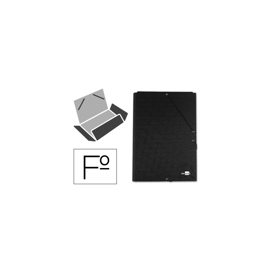 6885-CARPETA CARTON SIMIL PRESPAN 500 GR./M2. FOLIO GOMA SOLAPA NEGRO MARIOLA 1525NE