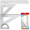 7021-SET DE GEOMETRIA GRANDE (REGLA 30 CM, ESCUADRA 16 CM/45o, ESCUADRA 22 CM/60o, TRANSPORTADOR 180o/10CM) ERICH KRAUSE