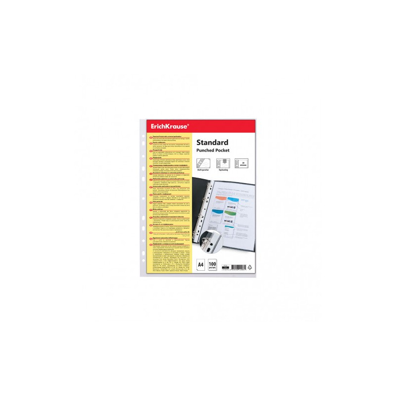 7034-SET DE 100 FUNDAS MULTITALADRAS FIZZY CLEAR, 30 MCM, A4, TRANSPARENTE ERICH KRAUSE 67330 7034-SET DE 100 FUNDAS MULTITALADRAS FIZZY CLEAR, 30 MCM, A4, TRANSPARENTE ERICH KRAUSE 67330