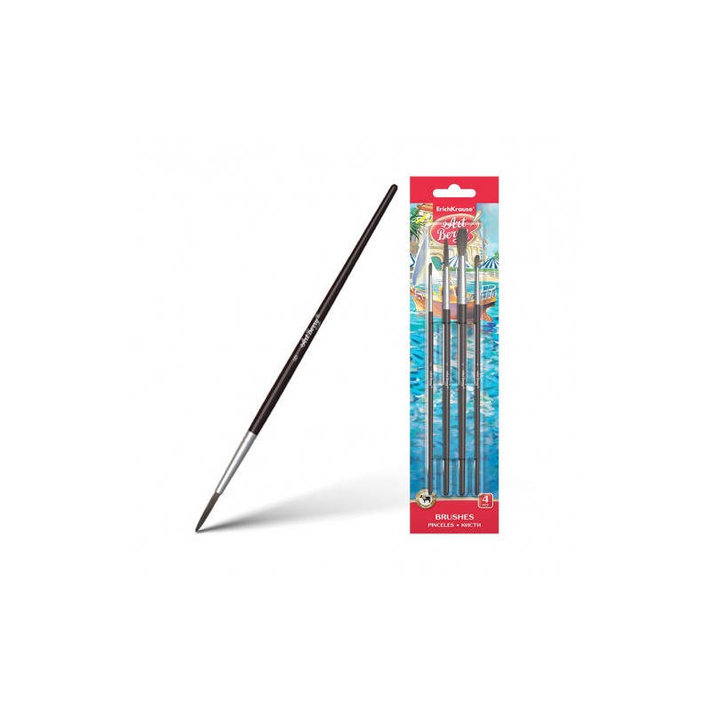 7075-SET PINCELES PARA ACUARELAS Y TEMPERAS, PELO DE CABALLO, 4 UDS. ARTBERRY 36123