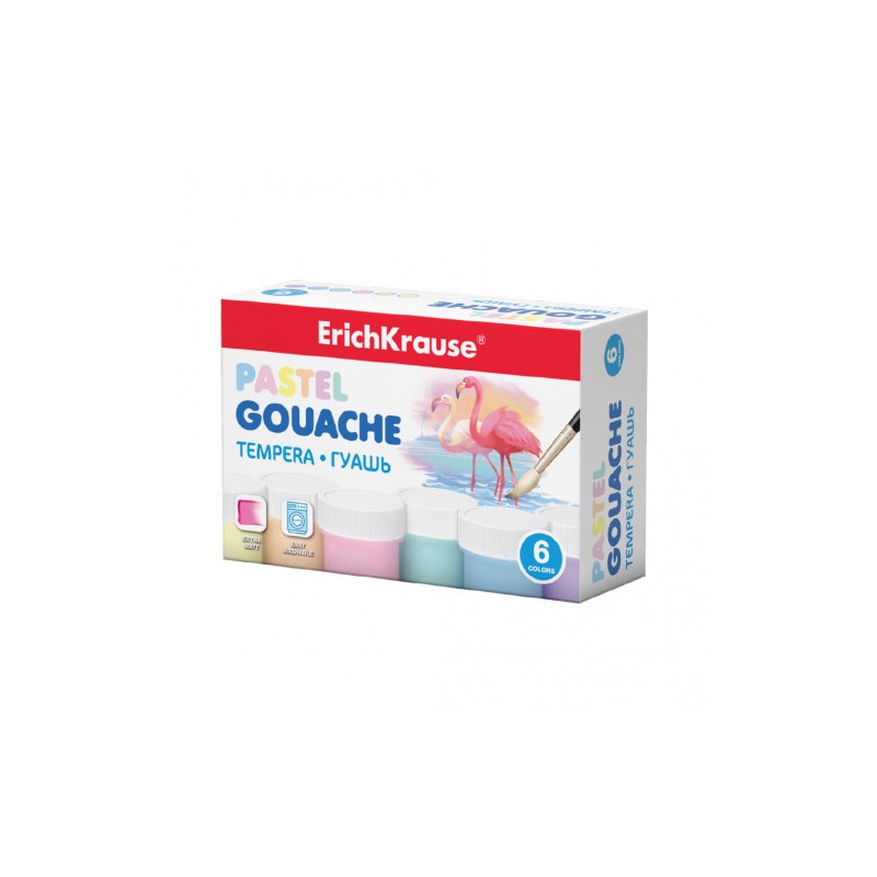 7077-CAJA GOUACHE PASTEL 6 COLORS BY 20ML ERICH KRAUSE 50540