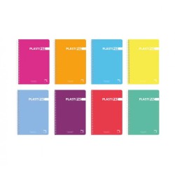 7130-CUADERNO PLASTIPAC 90 GRS. TAPA POLIPROPILENO 4o 80 HOJAS 5X5 CON MARGEN SURTIDO PACSA 15564