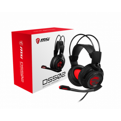 MSI DS502 Auriculares Diadema Negro Rojo