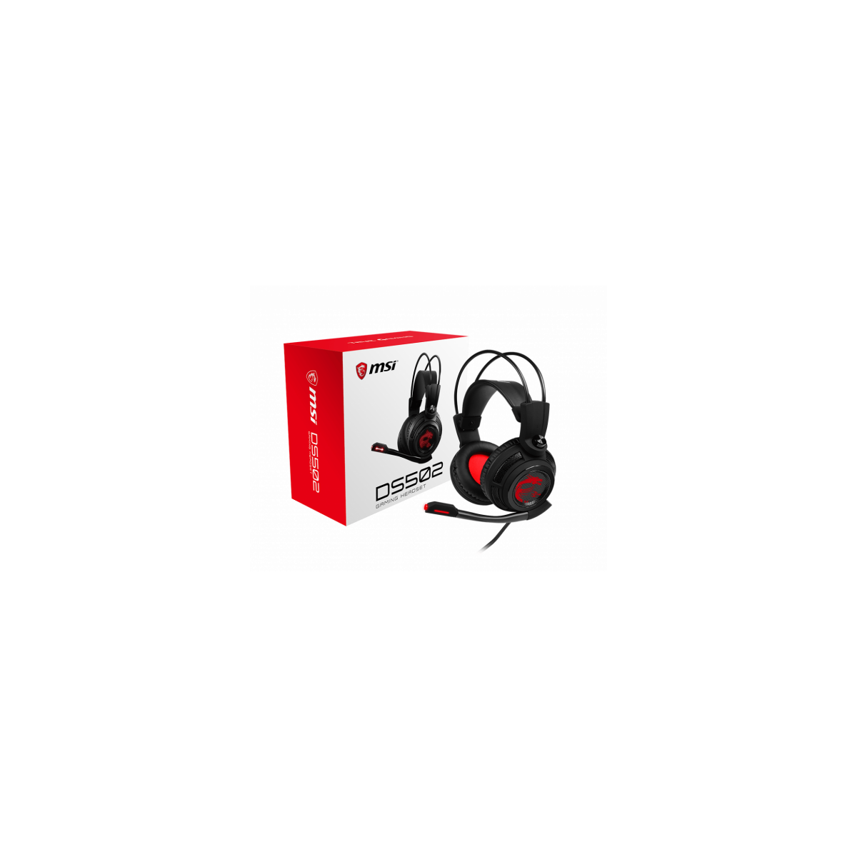 MSI DS502 Auriculares Diadema Negro Rojo