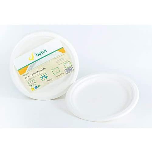 7488-PAQUETE 50 PLATOS REDONDOS CANA DE AZUCAR 22CM BETIK CU301