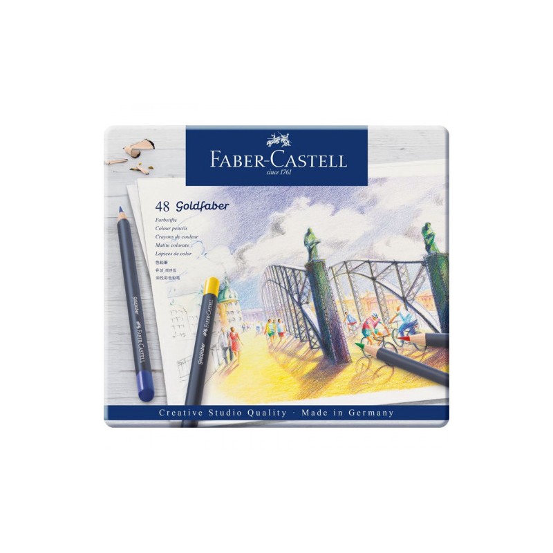 7550-ESTUCHE DE METAL CON 48 LAPICES DE COLORES GOLDFABER. FABER CASTELL 114748