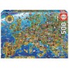 7588-Educa Crazy European Map Puzzle rompecabezas 500 pieza(s)