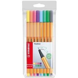 764-ESTUCHE ROTULADOR PUNTA FINA 0,4MM. POINT 88 CON 8 UNIDADES PASTEL STABILO 88/8-01