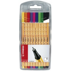765-ESTUCHE ROTULADOR PUNTA FINA 0,4MM. POINT 88 CON 10 UNIDADES COLORES SURTIDOS STABILO 8810