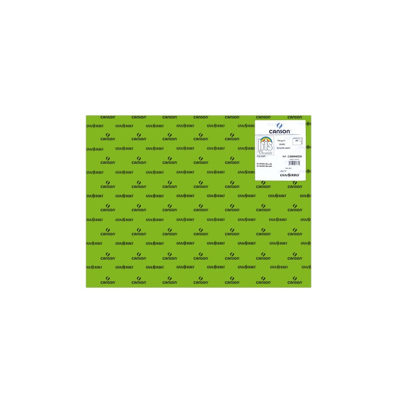 7754-PACK 25 HOJAS CARTULINA IRIS 50X65 185G VERDE BILLAR CANSON C200040238