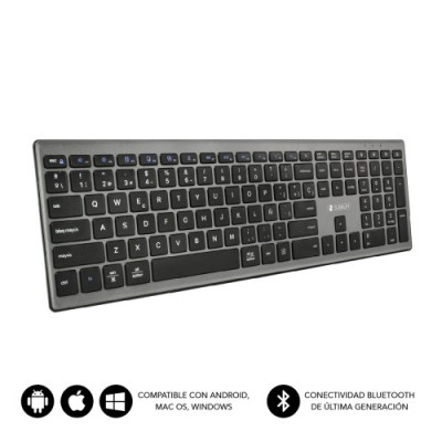 SUBBLIM Teclado Completo delgado inalambrico Bluetooth Pure Extended Grey