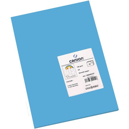 7770-PACK 50 HOJAS CARTULINA IRIS A4 185G AZUL CANSON C200040167