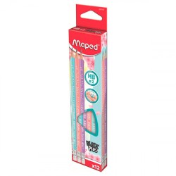 7804-CAJA 12 LAPICES DE GRAFITO CON GOMA HB COLORES SURTIDOS MAPED 851730