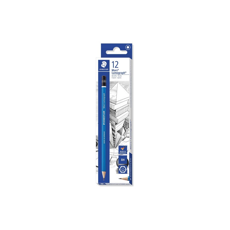 7897-LAPIZ GRAFITO MARS LUMOGRAPH 100, GRAD. 8H STAEDTLER 100-8H