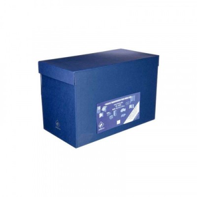 CAJA TRANSFERENCIA FOLIO DOBLE LOMO CARTON FORRADO EN GELTEX 39X255X20 CM AZUL MARIOLA 1689AZ