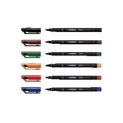 795-ESTUCHE 6 MARCADORES PERMANENTE P.SUPERFINA SURTIDO OHPEN UNIVERSAL 0,4MM. STABILO 841/6