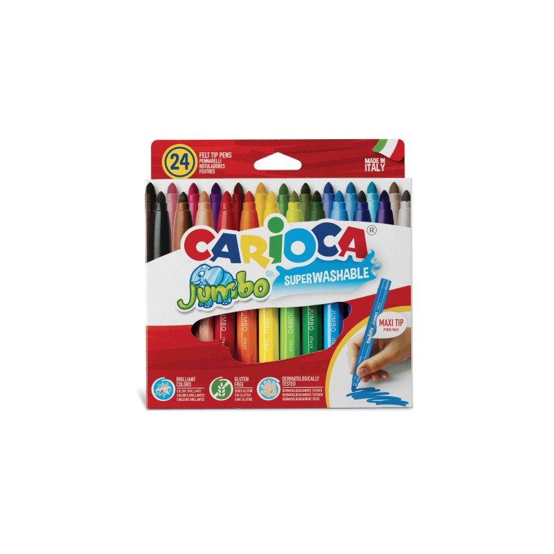 8129-CAJA 24 ROTULADORES JUMBO COLORES SURTIDOS CARIOCA 40570