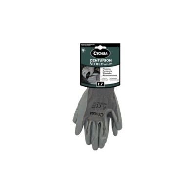 GUANTES DE TRABAJO CENTURION NITRILO NYLON GRIS T7 PEQUENA S CEGASA 327098