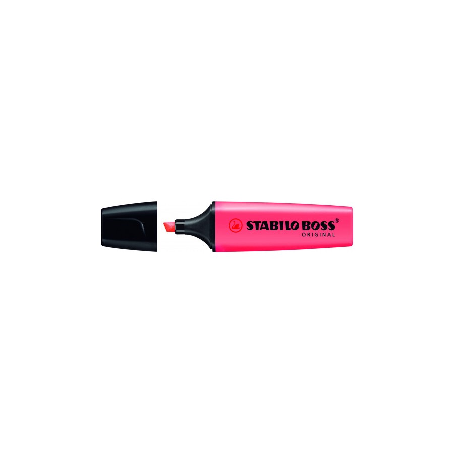 815-MARCADOR FLUORESCENTE BOSS ORIGINAL TRAZO 2/5MM. ROJO STABILO 70/40