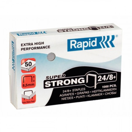 8496-CAJA 1000 GRAPAS 24/8+ MM.SUPER STRONG GALVANIZADA RAPID 24858500