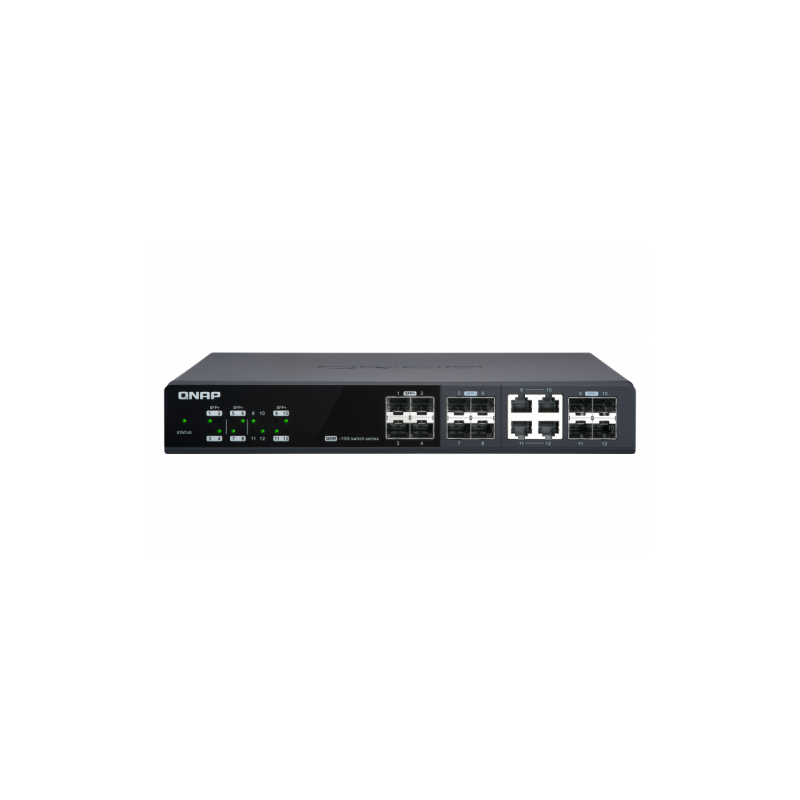 8510-QNAP QSW-M1204-4C switch Gestionado 10G Ethernet (100/1000/10000) Negro