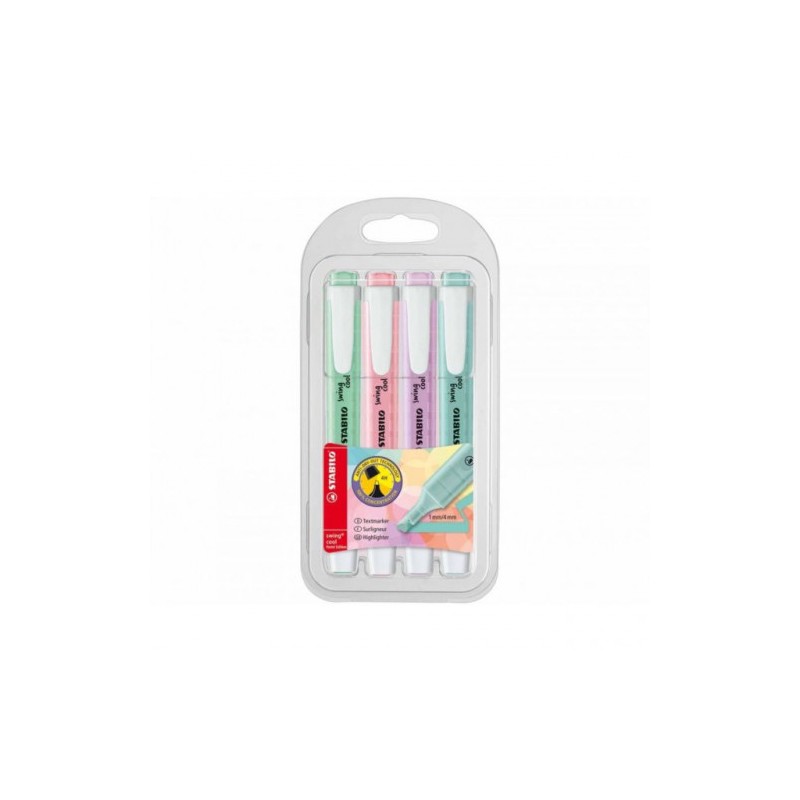 864-ESTUCHE PLASTICO SWING COOL PASTEL 4 UNIDADES SURTIDAS TRAZO 1/4MM. STABILO 275/4-08 864-ESTUCHE PLASTICO SWING COOL PASTEL 4 UNIDADES SURTIDAS TRAZO 1/4MM. STABILO 275/4-08