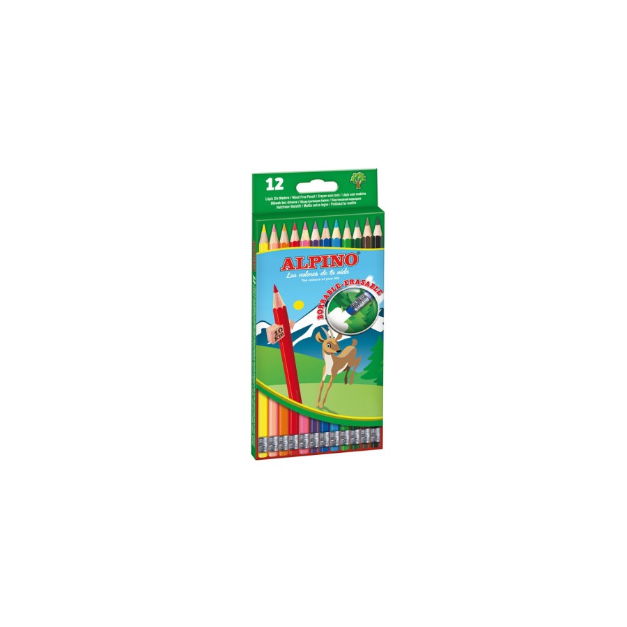 8751-Alpino Estuche 12 lapices de colores borrables 8751-Alpino Estuche 12 lapices de colores borrables