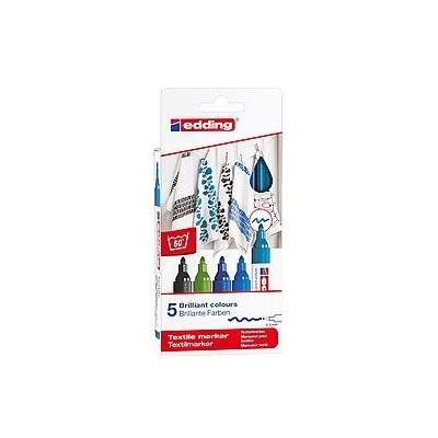 PACK 5 MARCADORES TEXTILES COLORES FRiOS EDDING 4500 5 S 099