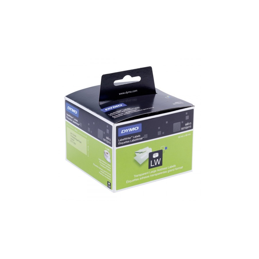 888-ROLLO ETIQUETA PERMANENTE 89X36MM. TRANSPARENTES DYMO SO722410 888-ROLLO ETIQUETA PERMANENTE 89X36MM. TRANSPARENTES DYMO SO722410